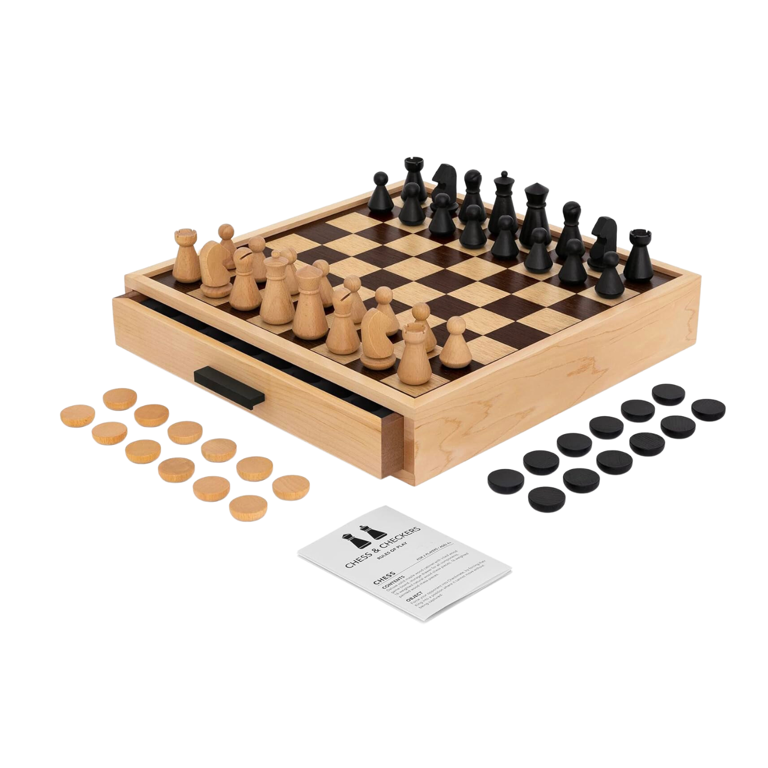 Luxury wooden Chess and Checkers set